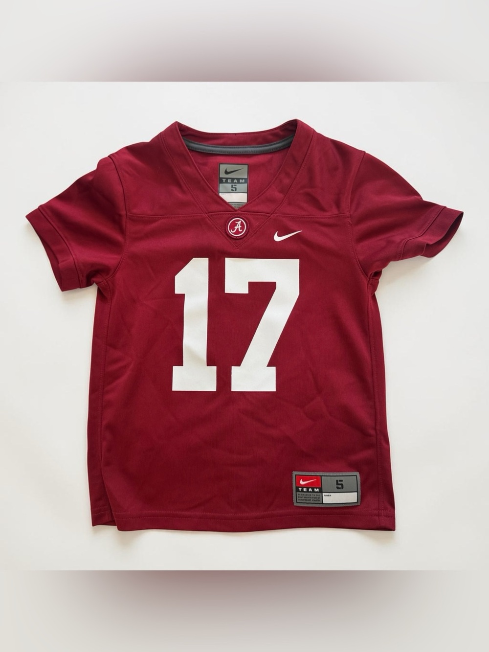 Nike Alabama Crimson Tide NCAA Football Jersey #17 Red Youth Boys Waddle Size 5 - Picture 2 of 12